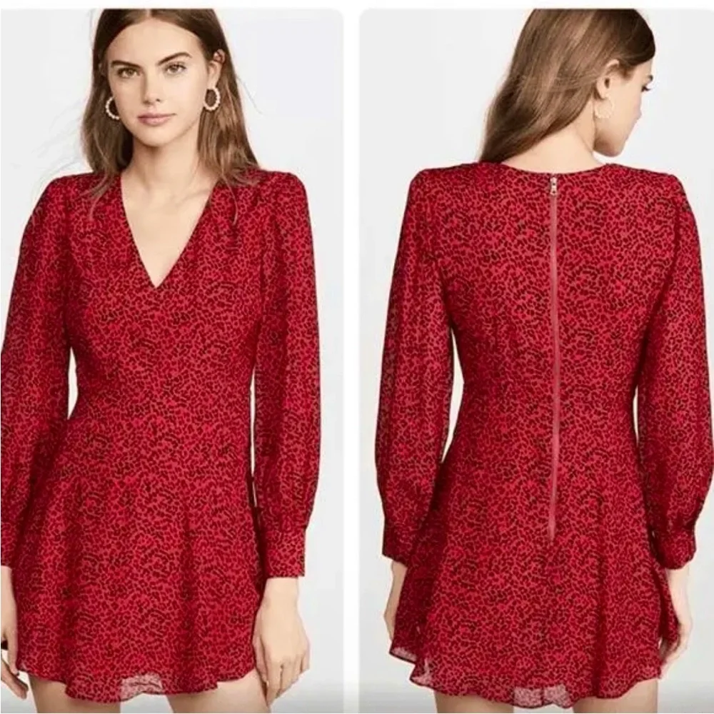 alice and olivia fit and flare dress Alice + Olivia Mini Floral Fit-and-Flare Mini Dress Size Small